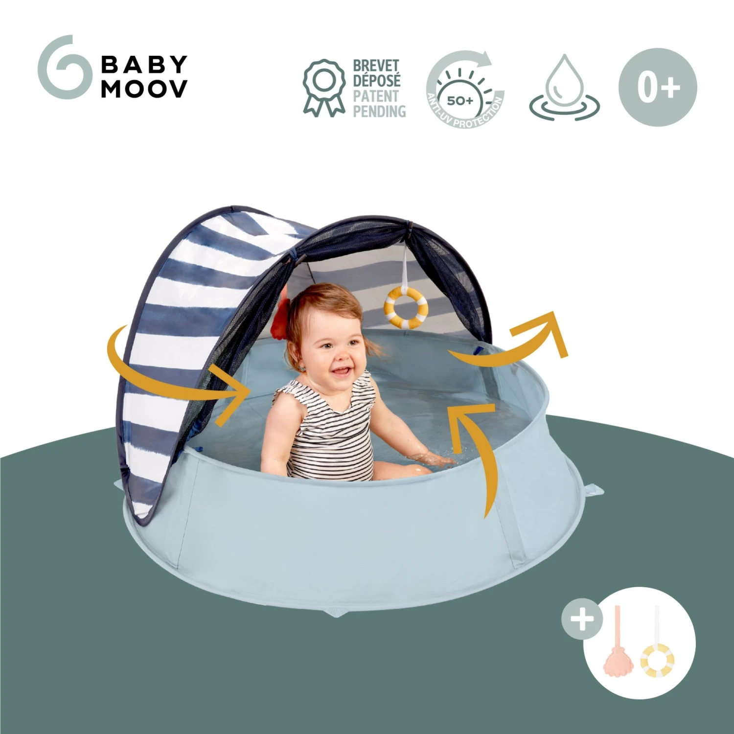 BabyMoov Tente De Jeux Anti-UV 3-en-1 Aquani Marinière 5 BabyMoov Tente De Jeux Anti-UV 3-en-1 Aquani Marinière – Image 3