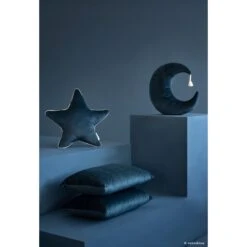 Coussin étoile Aristote Velvet Night Blue -Magasin Général Pour Enfants aristote star velvet cushion 40x40 night blue nobodinoz OC