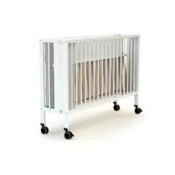 Lit Bébé Pliant Confort 60x120 Cm Blanc -Magasin Général Pour Enfants at4 lit bebe pliant a roulettes 60x120 confort blanc at4 OB