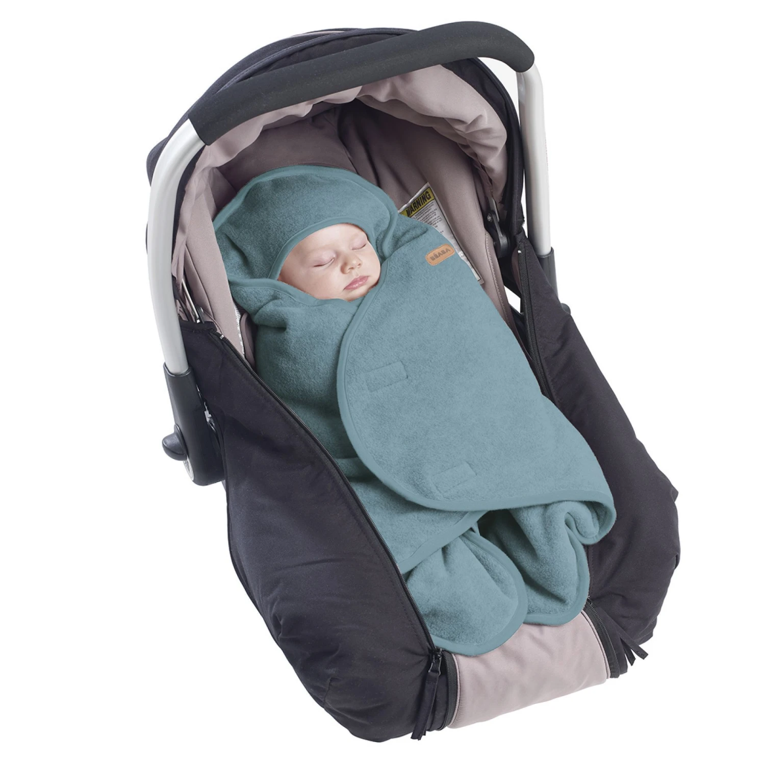 Beaba Couverture Babynomade Double Polaire 0-6 Mois Bleu Baltique Blanc 5 Beaba Couverture Babynomade Double Polaire 0-6 Mois Bleu Baltique Blanc – Image 3