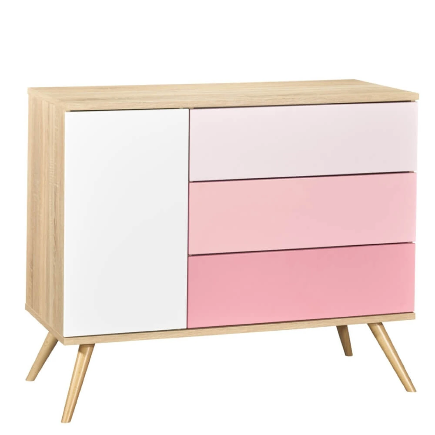 Chambre Duo Lit évolutif Bébé Little Big Bed 70x140 Cm + Commode Seventies Rose 6 Chambre Duo Lit évolutif Bébé Little Big Bed 70x140 Cm + Commode Seventies Rose – Image 4