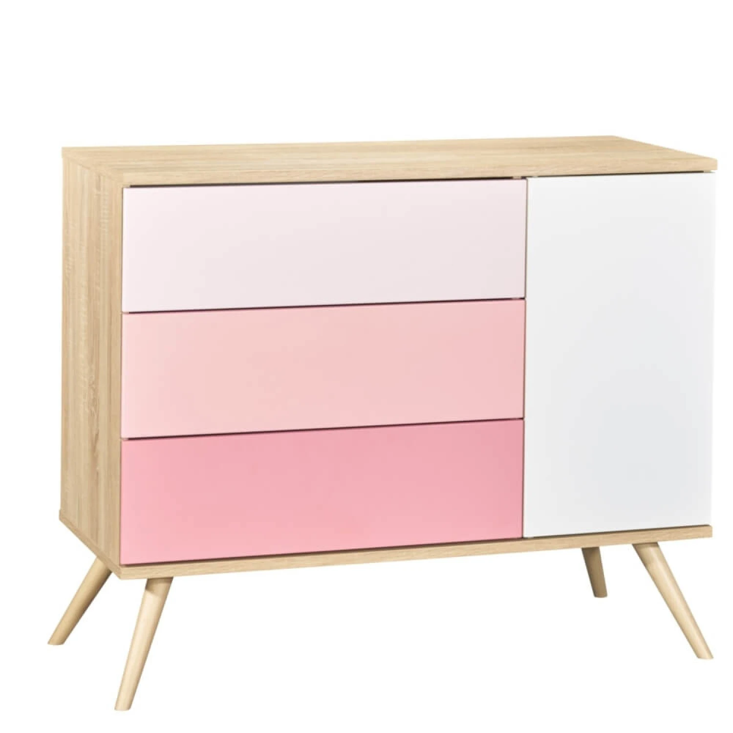 Chambre Duo Lit évolutif Bébé Little Big Bed 70x140 Cm + Commode Seventies Rose 7 Chambre Duo Lit évolutif Bébé Little Big Bed 70x140 Cm + Commode Seventies Rose – Image 5