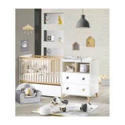 Chambre Duo Lit évolutif Bébé Combiné 60x120 Cm En 90x190 Cm + Armoire Oslo Goutte 13 Chambre Duo Lit évolutif Bébé Combiné 60x120 Cm En 90x190 Cm + Armoire Oslo Goutte -Magasin Général Pour Enfants chambre lit combine armoire oslo goutte sauthon meubles OC