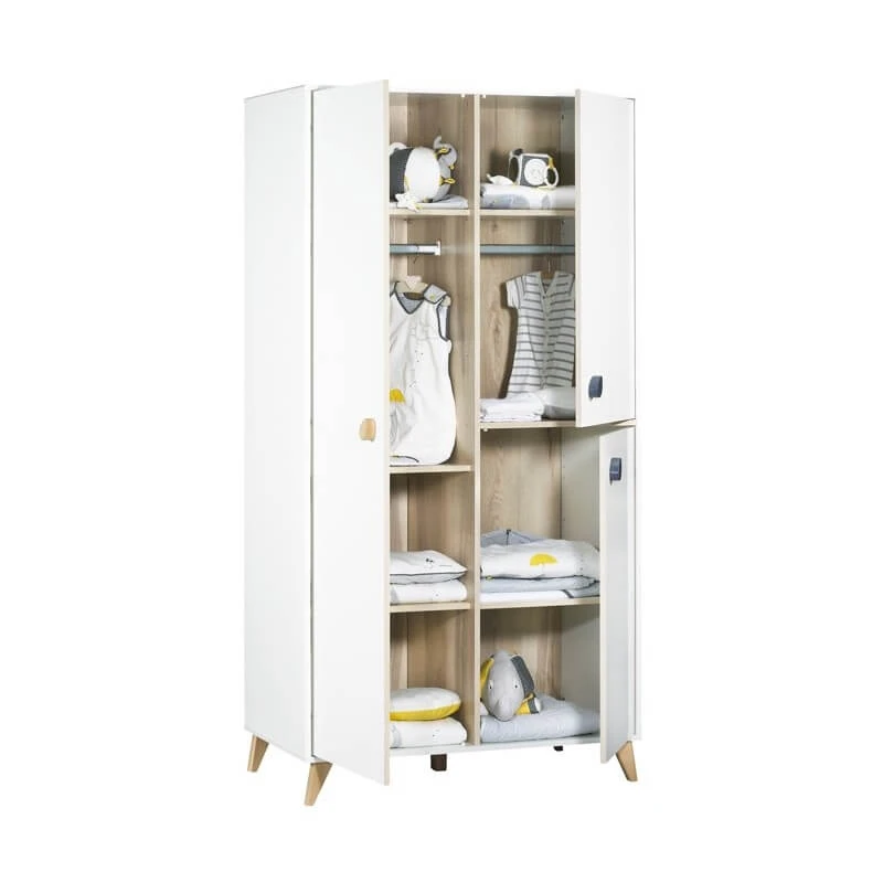 Chambre Duo Lit évolutif Bébé Combiné 60x120 Cm En 90x190 Cm + Armoire Oslo Goutte 6 Chambre Duo Lit évolutif Bébé Combiné 60x120 Cm En 90x190 Cm + Armoire Oslo Goutte – Image 4