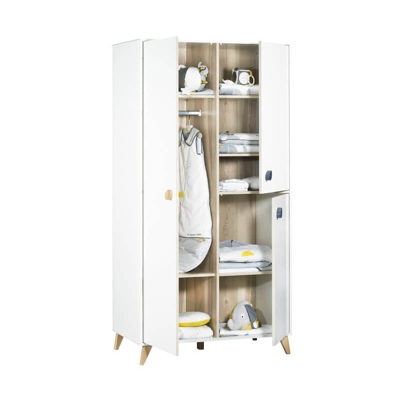 Chambre Duo Lit évolutif Bébé Combiné 60x120 Cm En 90x190 Cm + Armoire Oslo Goutte 9 Chambre Duo Lit évolutif Bébé Combiné 60x120 Cm En 90x190 Cm + Armoire Oslo Goutte – Image 7
