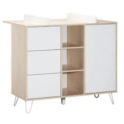 Chambre Trio Lit évolutif Bébé Little Big Bed 70x140 Cm + Armoire + Commode Happy -Magasin Général Pour Enfants chambre trio lit little big bed 140 x 70 commode armoire happy sauthon meubles OE