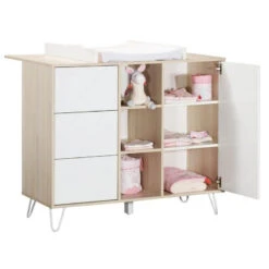 Chambre Trio Lit évolutif Bébé Little Big Bed 70x140 Cm + Armoire + Commode Happy -Magasin Général Pour Enfants chambre trio lit little big bed 140 x 70 commode armoire happy sauthon meubles OH