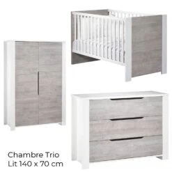 Chambre Trio Lit évolutif Bébé Little Big Bed 70x140 Cm + Armoire + Commode Loft Bois 15 Chambre Trio Lit évolutif Bébé Little Big Bed 70x140 Cm + Armoire + Commode Loft Bois -Magasin Général Pour Enfants chambre trio lit little big bed 140 x 70 commode armoire loft bois sauthon meubles OD