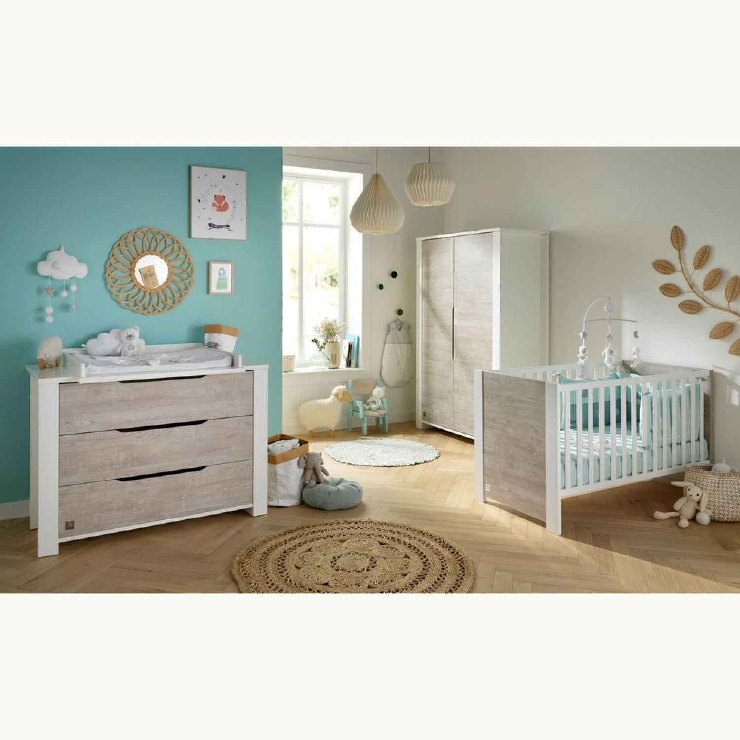 Chambre Trio Lit évolutif Bébé Little Big Bed 70x140 Cm + Armoire + Commode Loft Bois 10 Chambre Trio Lit évolutif Bébé Little Big Bed 70x140 Cm + Armoire + Commode Loft Bois – Image 8