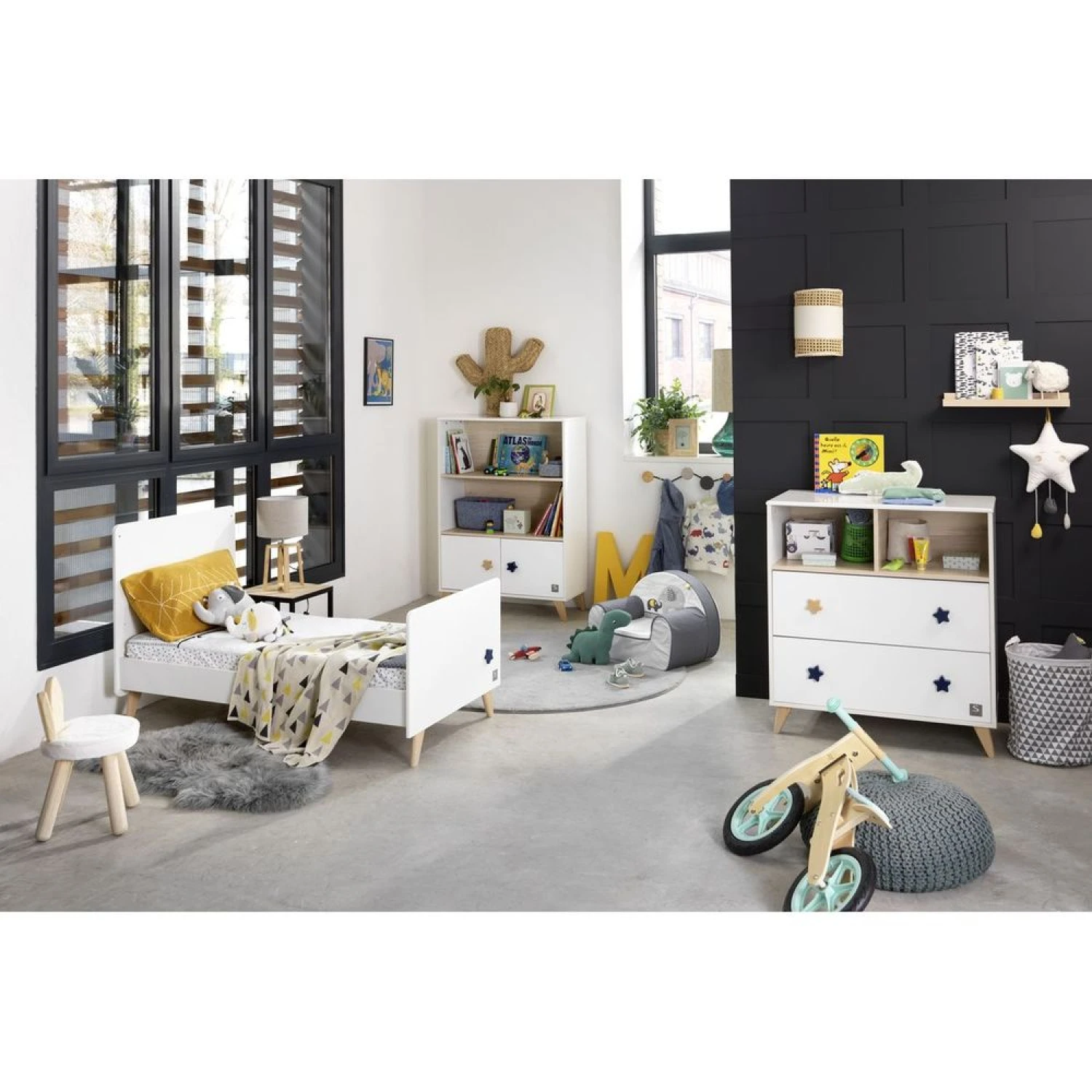 Chambre Trio évolutif Bébé Lit Little Big Bed 70x140 Cm + Armoire + Commode Oslo Etoile 11 Chambre Trio évolutif Bébé Lit Little Big Bed 70x140 Cm + Armoire + Commode Oslo Etoile – Image 9