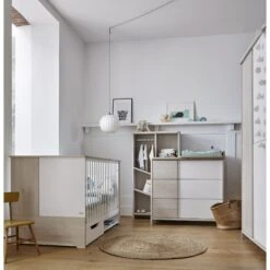 Chambre Trio Lit 70x140 Cm + Armoire + Commode Sacha Pin Blanchi 15 Chambre Trio Lit 70x140 Cm + Armoire + Commode Sacha Pin Blanchi -Magasin Général Pour Enfants chambre trio sacha pin blanchi lit 70x140 commode armoire galipette OG
