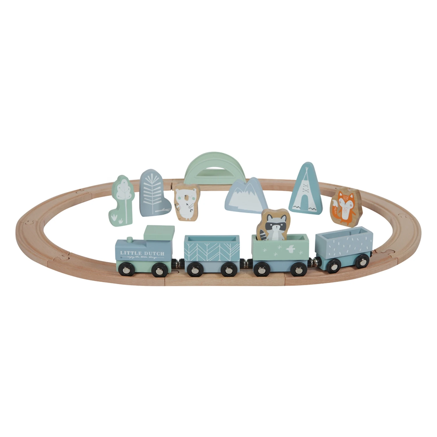 Little Dutch Circuit Train En Bois Adventure Blue 3 Little Dutch Circuit Train En Bois Adventure Blue