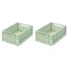 Liewood Lot De 2 Boîtes De Rangement Weston Taille M Dusty Mint -Magasin Général Pour Enfants cuddle care storage weston storage box m 2 pack lw146778000 dusty mint one size liewood seasonal 2201 liewood OA