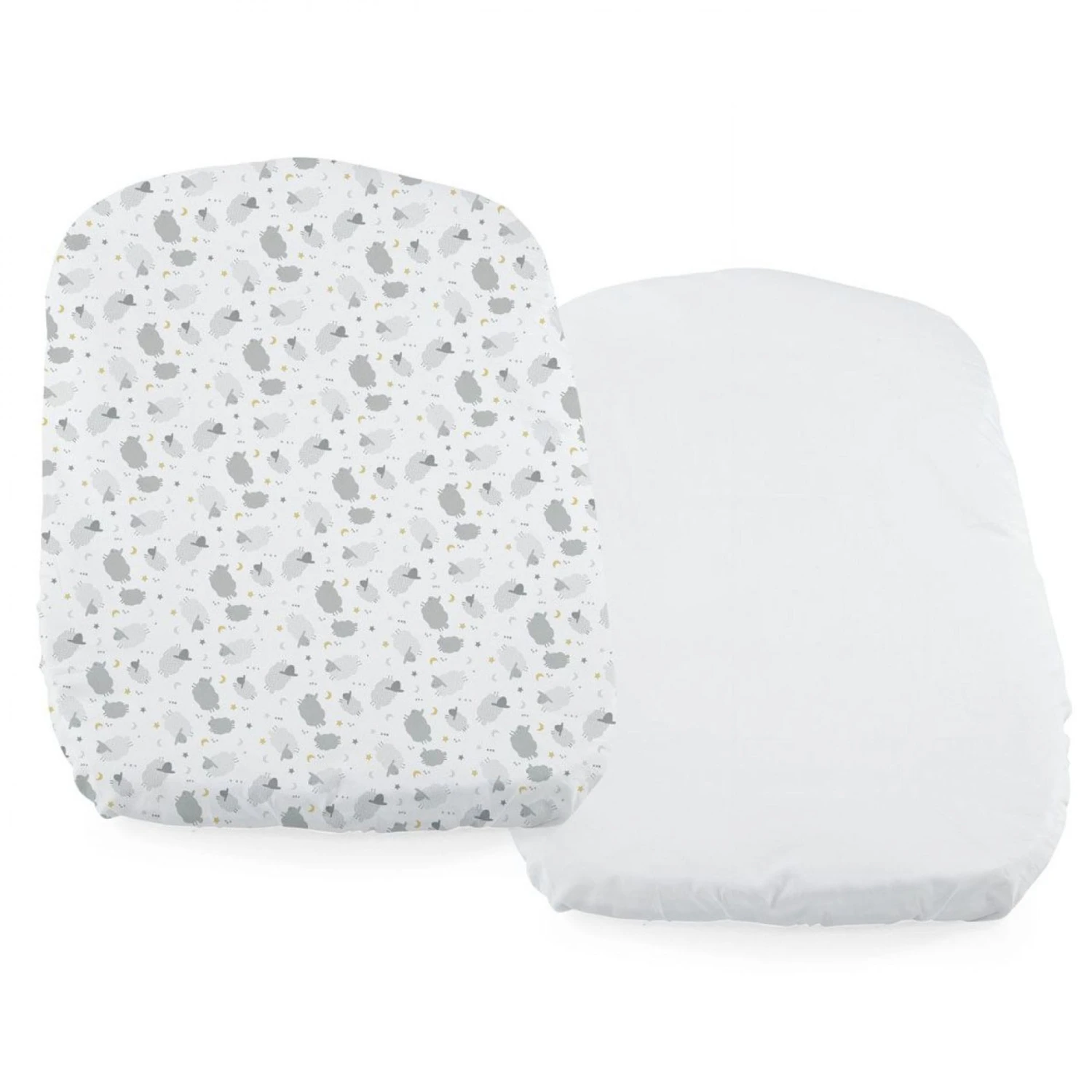 CHICCO Lot De 2 Draps Housses Next2Me Forever Grey Sheep 3 CHICCO Lot De 2 Draps Housses Next2Me Forever Grey Sheep