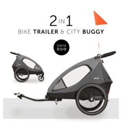 HAUCK Remorque De Vélo Dryk Duo Grey 21 HAUCK Remorque De Vélo Dryk Duo Grey -Magasin Général Pour Enfants dryk duo grey hauck OC