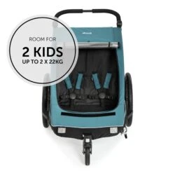 HAUCK Remorque De Vélo Dryk Duo Petrol -Magasin Général Pour Enfants dryk duo petrol hauck OD