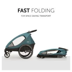 HAUCK Remorque De Vélo Dryk Duo Petrol -Magasin Général Pour Enfants dryk duo petrol hauck OF