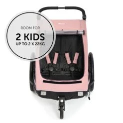 HAUCK Remorque De Vélo Dryk Duo Rose 22 HAUCK Remorque De Vélo Dryk Duo Rose -Magasin Général Pour Enfants dryk duo rose hauck OD