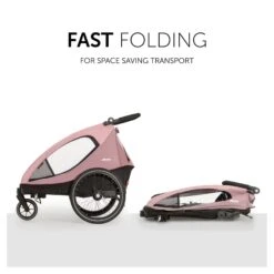 HAUCK Remorque De Vélo Dryk Duo Rose 24 HAUCK Remorque De Vélo Dryk Duo Rose -Magasin Général Pour Enfants dryk duo rose hauck OF