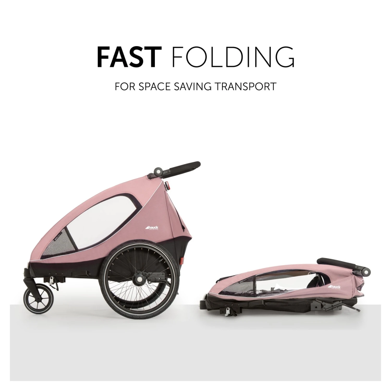 HAUCK Remorque De Vélo Dryk Duo Rose 8 HAUCK Remorque De Vélo Dryk Duo Rose – Image 6