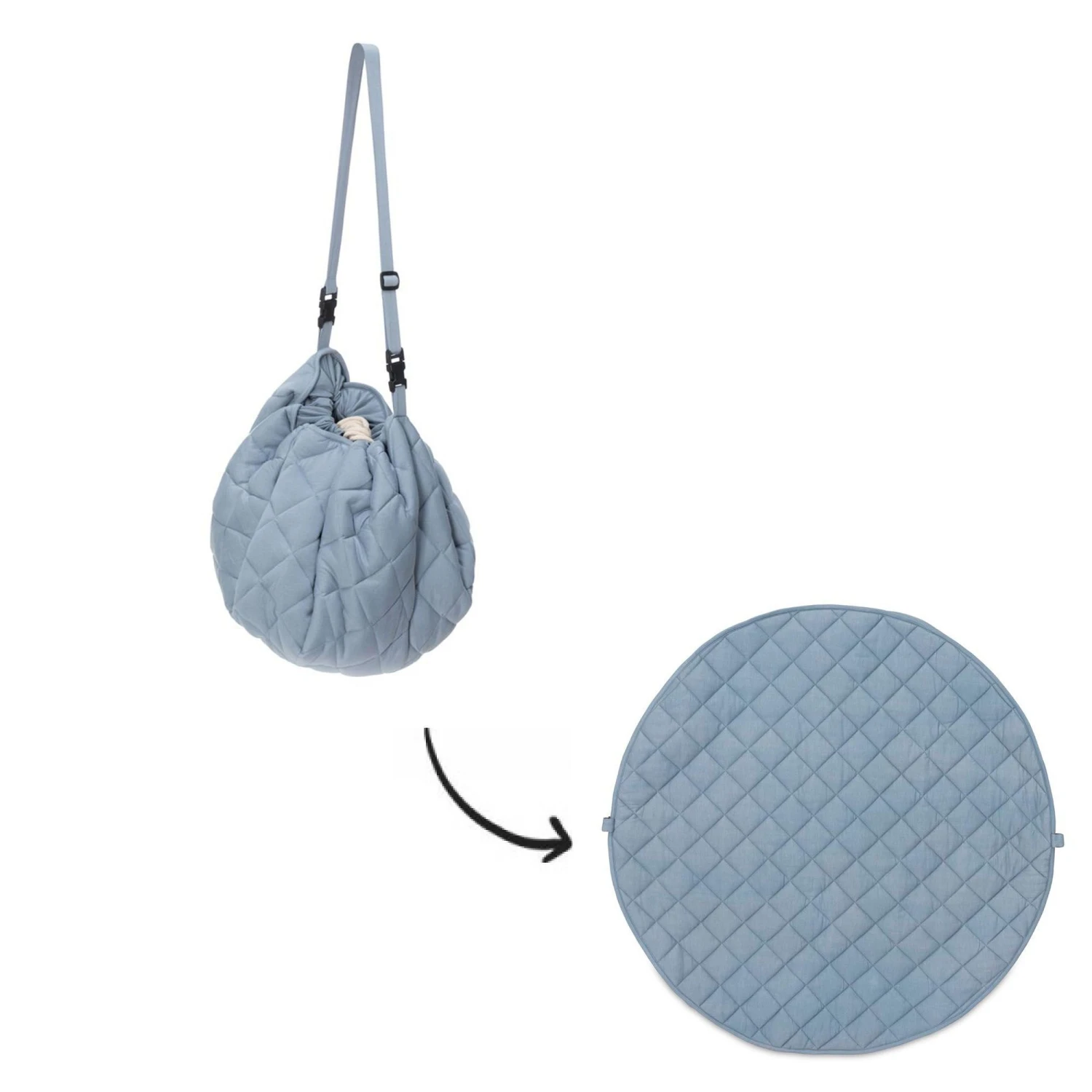 Play&Go Sac à Jouets / Tapis D'éveil 2 En 1 En Coton Bio Dusty Blue 3 Play&Go Sac à Jouets / Tapis D'éveil 2 En 1 En Coton Bio Dusty Blue