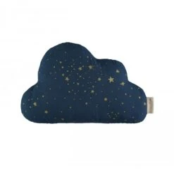 Coussin Nuage Coton Bio Gold Stella Night Blue