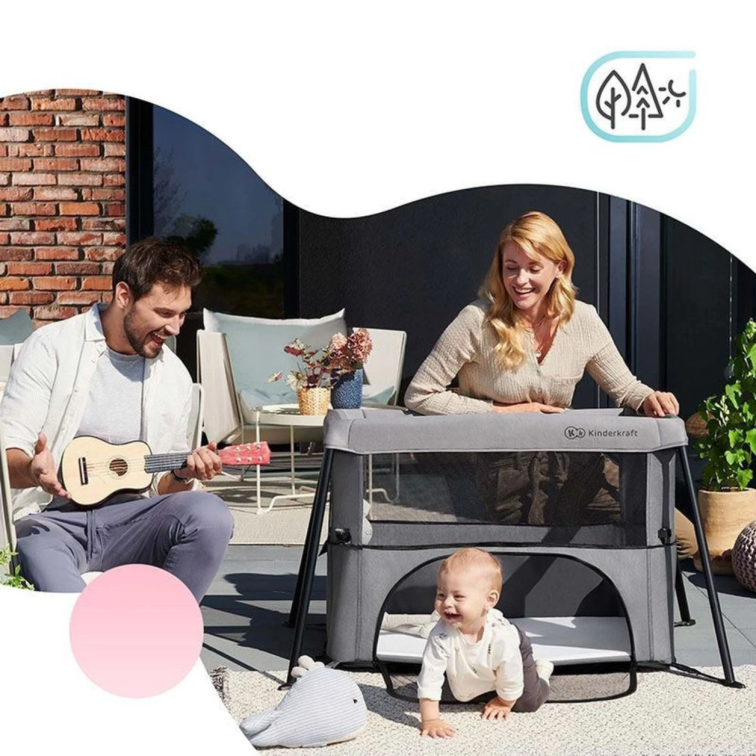 Kinderkraft Lit De Voyage Movi - Pink 9 Kinderkraft Lit De Voyage Movi - Pink – Image 7