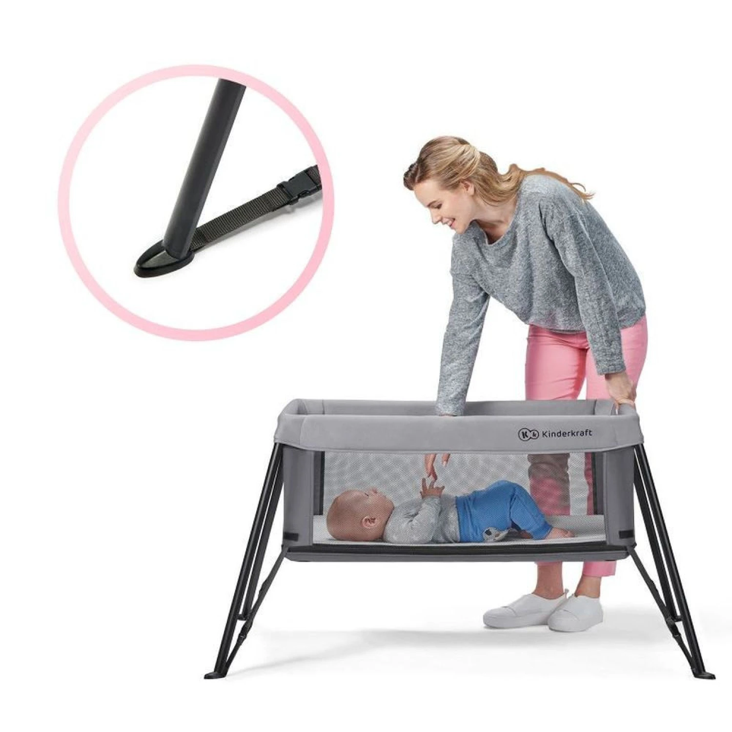 Kinderkraft Lit De Voyage Movi - Pink 10 Kinderkraft Lit De Voyage Movi - Pink – Image 8