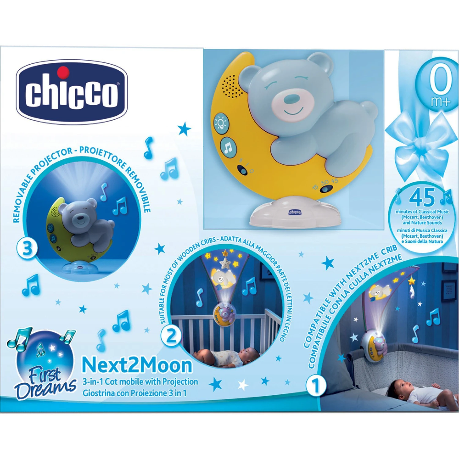 CHICCO Mobile Musical Projecteur Next2Moon First Dreams Bleu 7 CHICCO Mobile Musical Projecteur Next2Moon First Dreams Bleu – Image 5