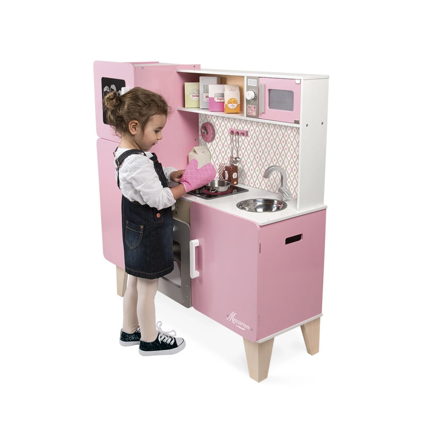 Janod Maxi Cuisine Enfant En Bois Macaron 4 Janod Maxi Cuisine Enfant En Bois Macaron – Image 2