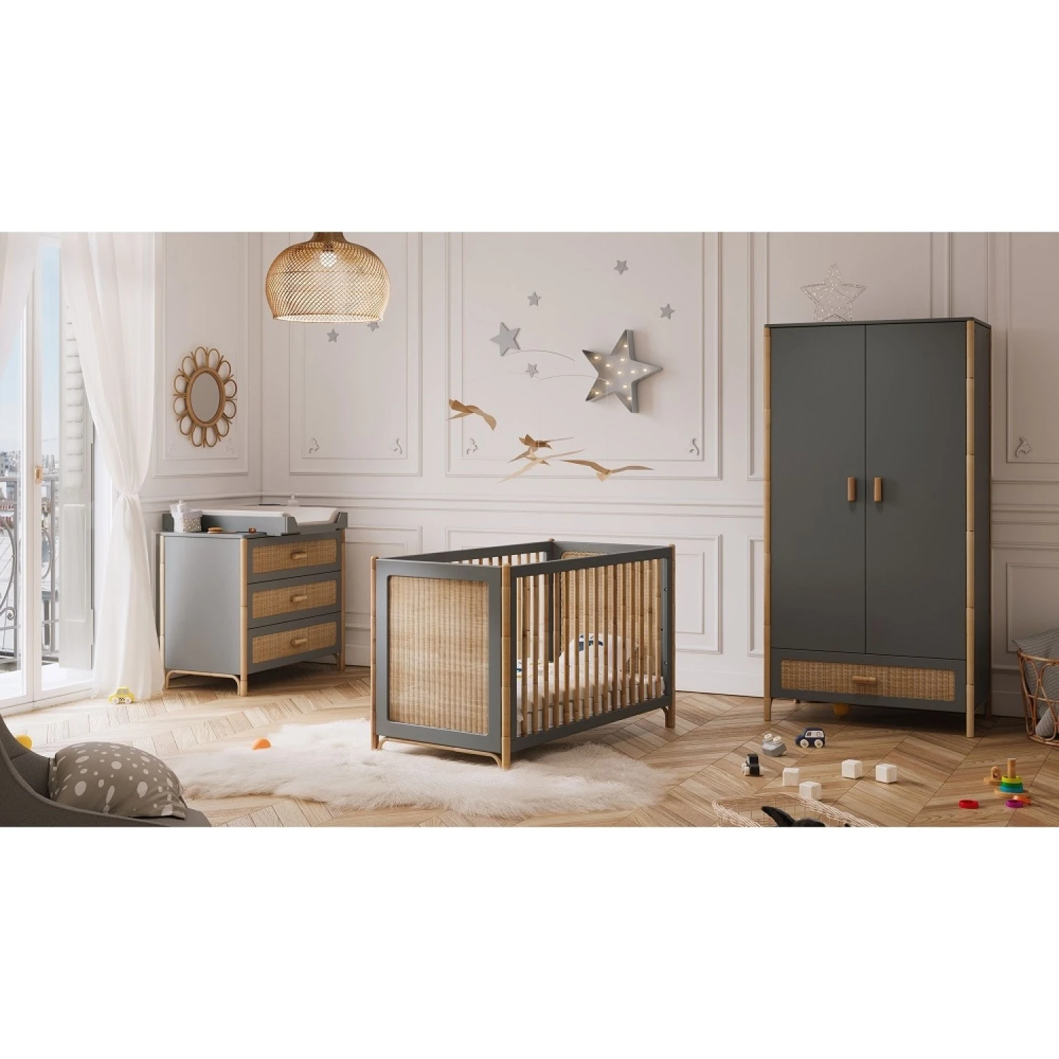 Armoire Océania Cannes De Rotin Silex 6 Armoire Océania Cannes De Rotin Silex – Image 4