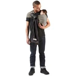 Petite écharpe De Portage Sans Nœud Anthracite Et Olive -Magasin Général Pour Enfants petite echarpe sans noeud anthraciteolive love radius OB