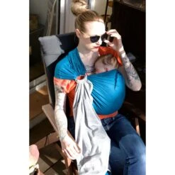 Petite écharpe De Portage Sans Nœud Chiné Et Bleu Canard 10 Petite écharpe De Portage Sans Nœud Chiné Et Bleu Canard -Magasin Général Pour Enfants petite echarpe sans noeud chinebleu canard love radius OC