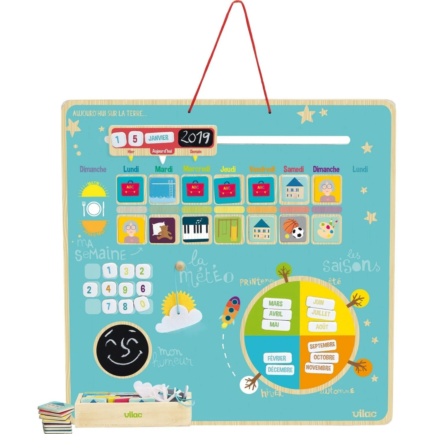 Vilac Semainier Magnétique Aujourd'hui Sur La Terre 3 Vilac Semainier Magnétique Aujourd'hui Sur La Terre